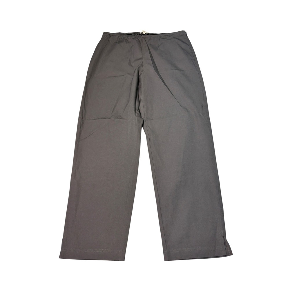 Eileen Fisher Womens Taupe Brown Straight Leg Side Zip Elastic Waist M W30 L28
